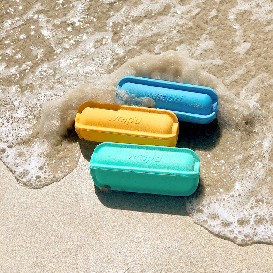 Blue, Aqua and Sunshine Wrap'd in the Water on the Shore at the Beach