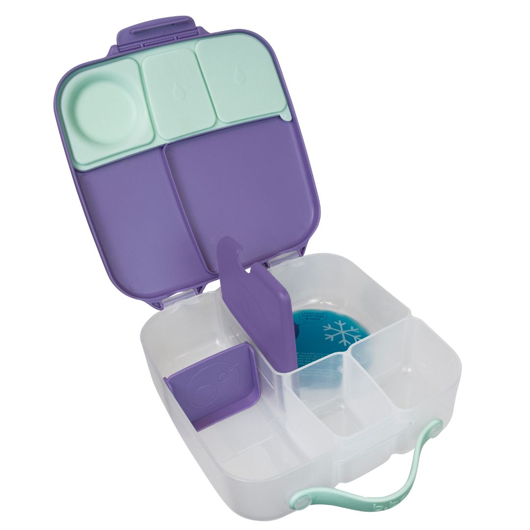 Inside bento lunchbox with icepack included