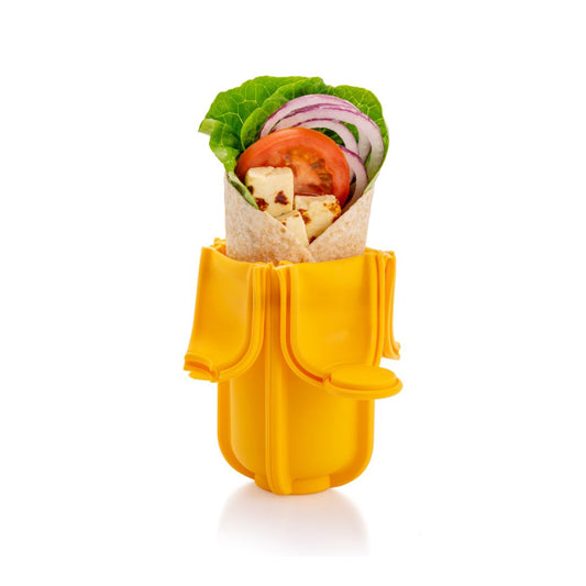 Hallomi and salad fresh wrap in Silicone wrap holder Sunshine Wrap'd