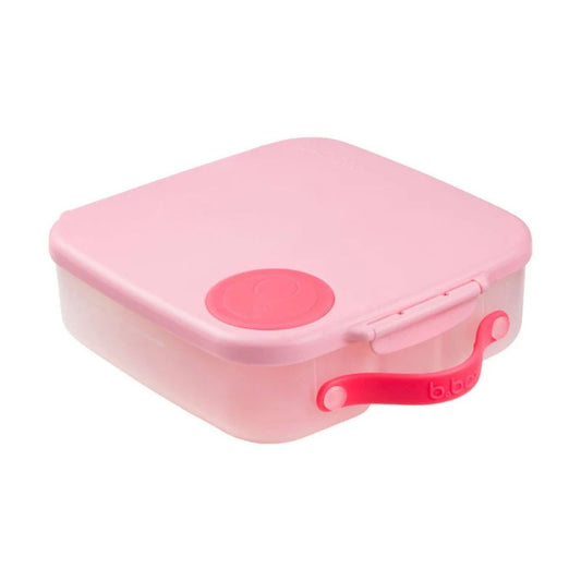 Lunchbox with pink lid and carry handle