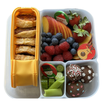 Fresh fruits and snacks for school lunch